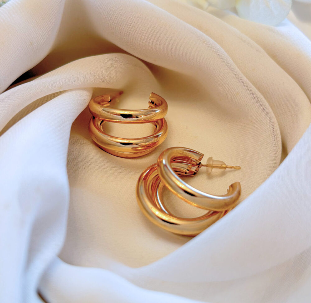 Boucles d'oreilles Triple Anneaux
