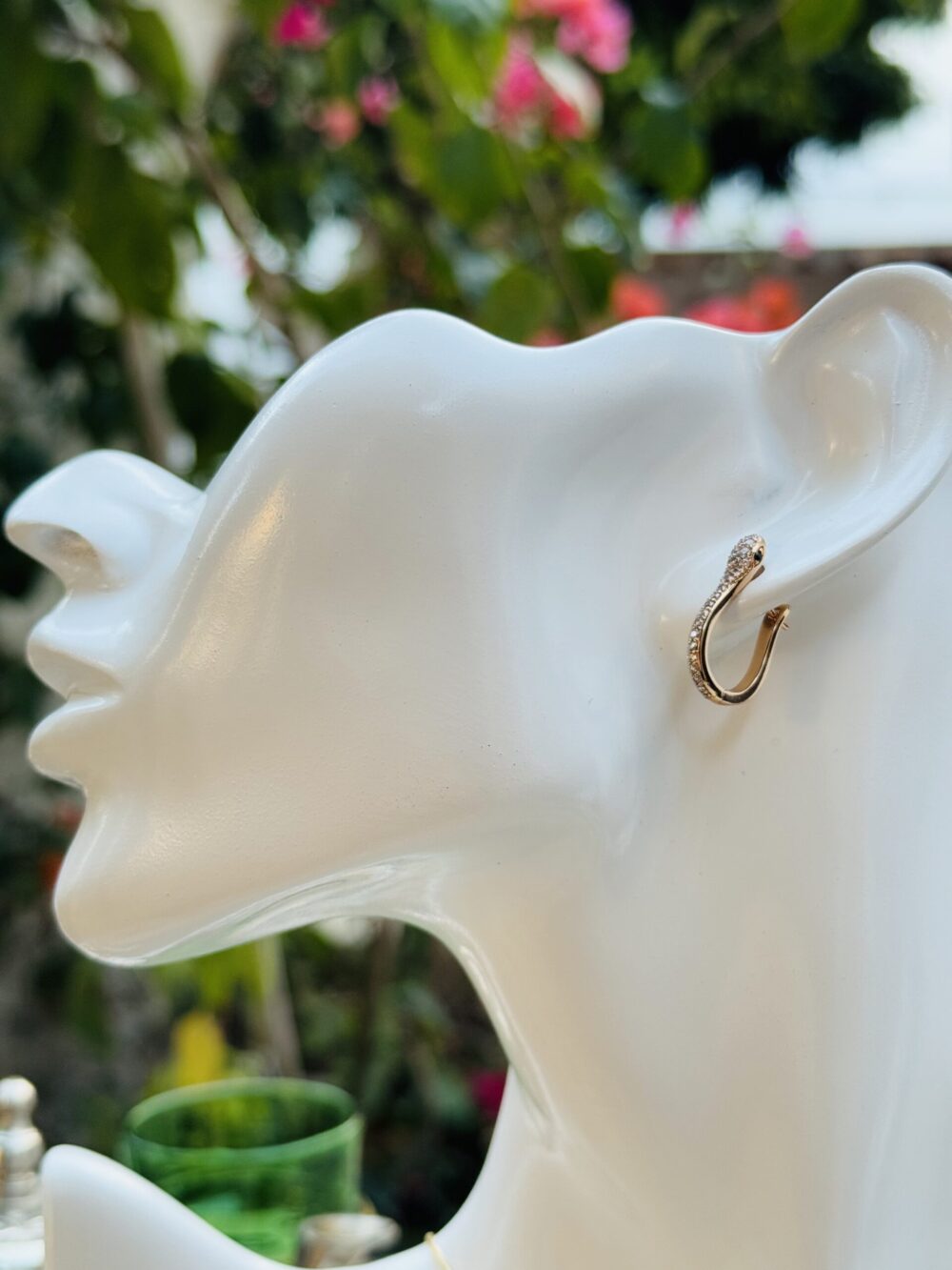 Boucles d'oreilles Serpent plaqué or rose – Image 2
