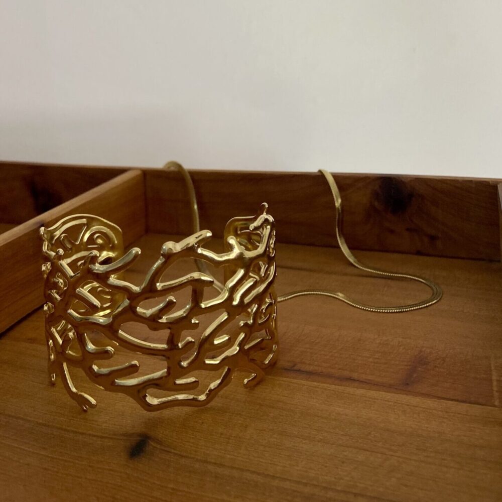 Bracelet manchette Corail