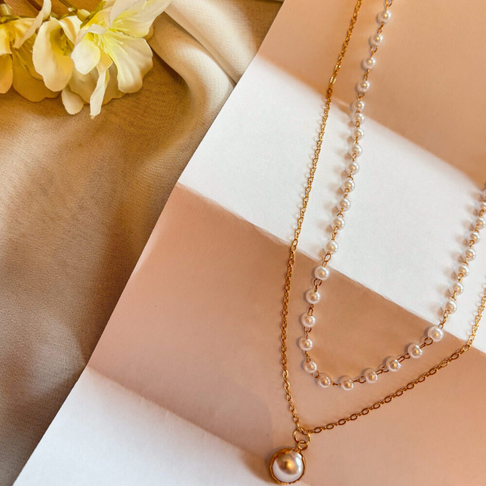 Collier Perles blanches