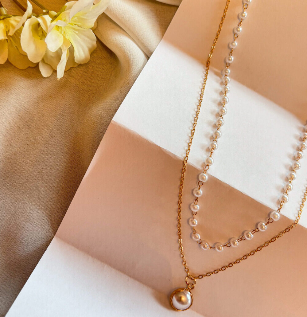 Collier Perles blanches