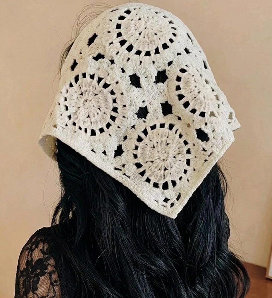 Foulard Crochet Beige