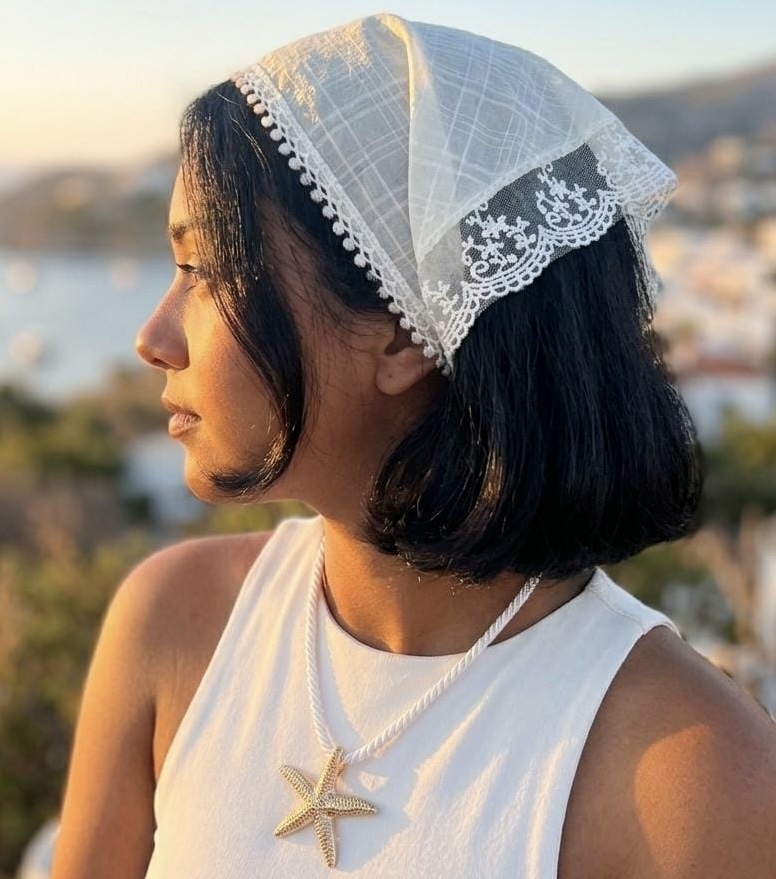 Foulard Dentelle Blanc